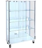 コレクションケース 4段 ハイ　ガラスケース コレクションボード 棚 楽天市場】収納家具 ガラスコレクションケース 4段 背面ミラー